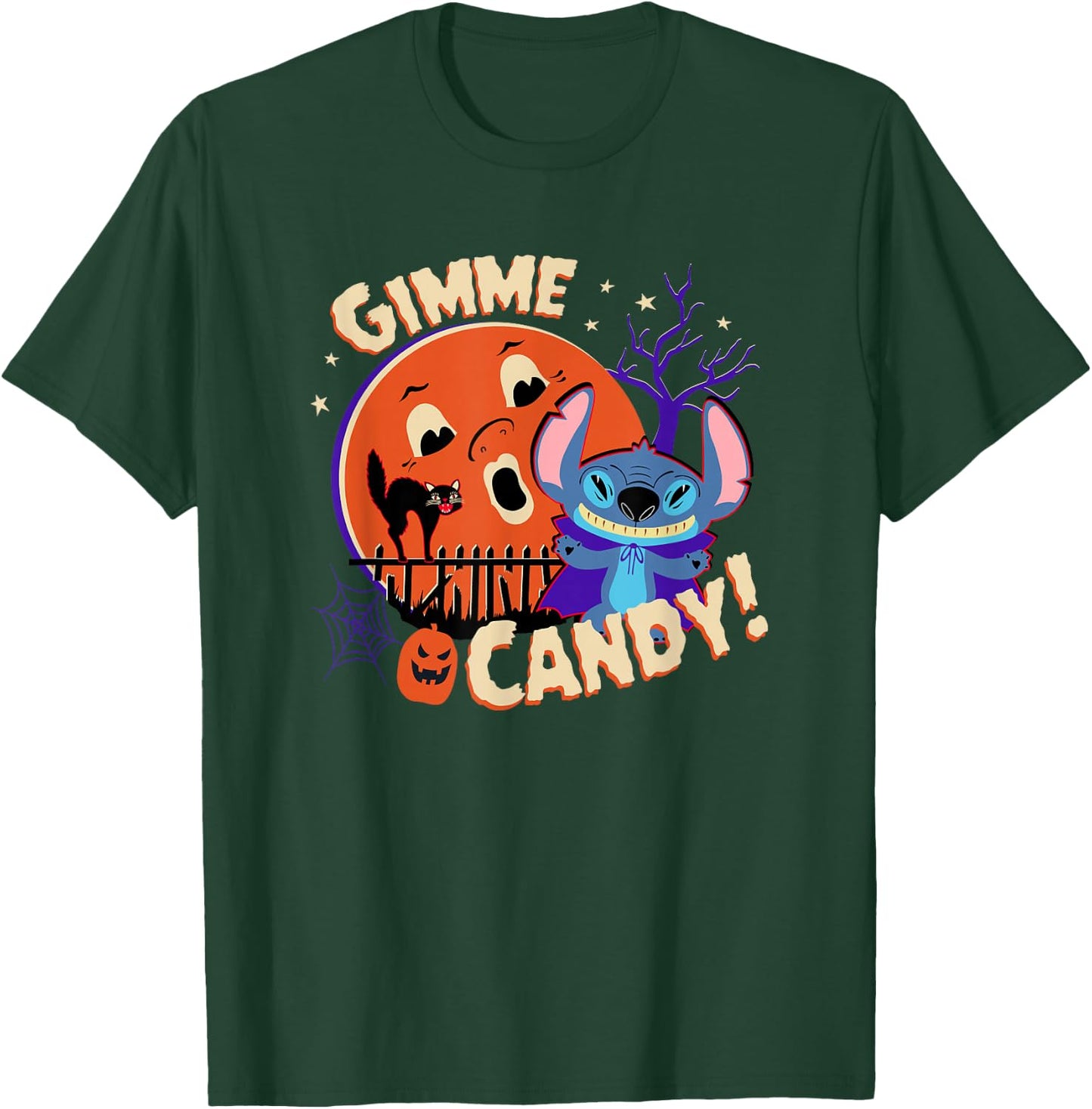 Disney Stitch Gimme Candy Spooky Halloween T-Shirt - T-Shirt | Forest