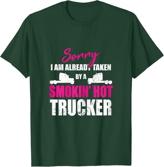 Trucker wife gift My husband is a truck driver T-Shirt - T-Shirt | Forest