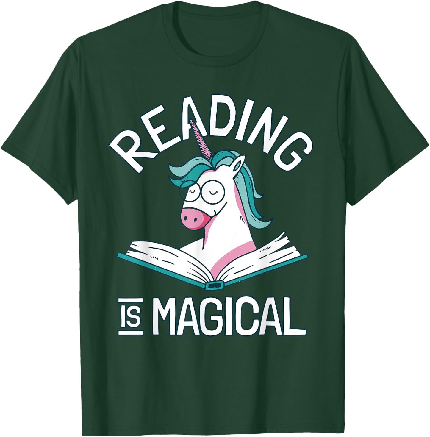 Unicorn Reading Is Magical - Booklover T-Shirt - T-Shirt | Forest