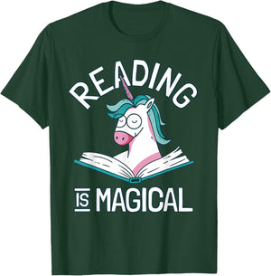 Unicorn Reading Is Magical - Booklover T-Shirt - T-Shirt | Forest