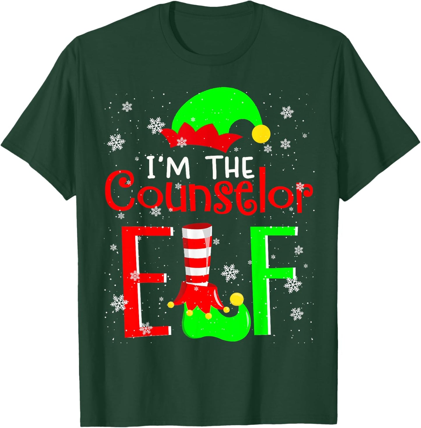 I'm The Counselor ELF Funny Christmas Elf Matching Family T-Shirt - T-Shirt | Forest