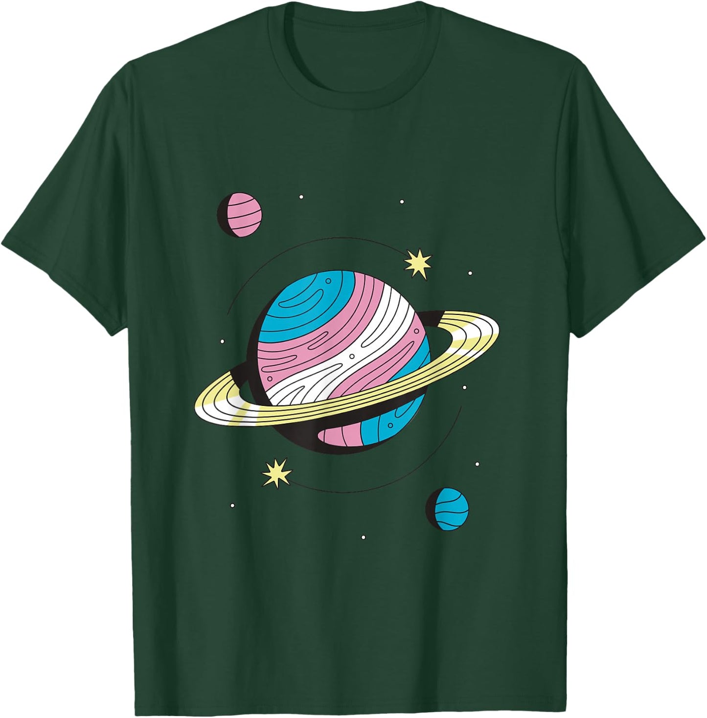 Transgender Outers Space Galaxy Planets Trans Pride T-Shirt - T-Shirt | Forest