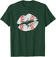 Baseball Lips Trendy Kiss Mouth Women Baseball Sexy Lips T-Shirt - T-Shirt | Forest