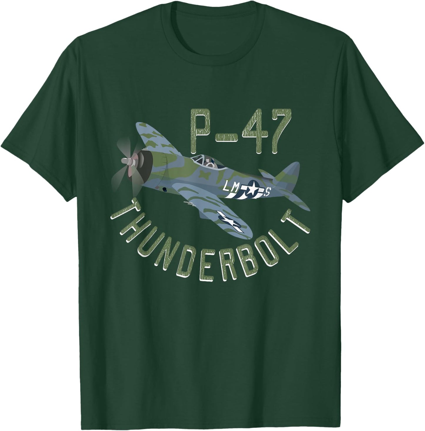 P-47 Thunderbolt Military Vintage Aircraft T-Shirt - T-Shirt | Forest