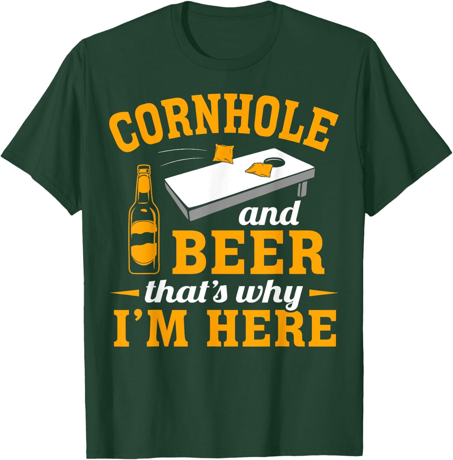Cornhole And Beer Cornhole Player Funny Cornhole Team T-Shirt - T-Shirt | Forest