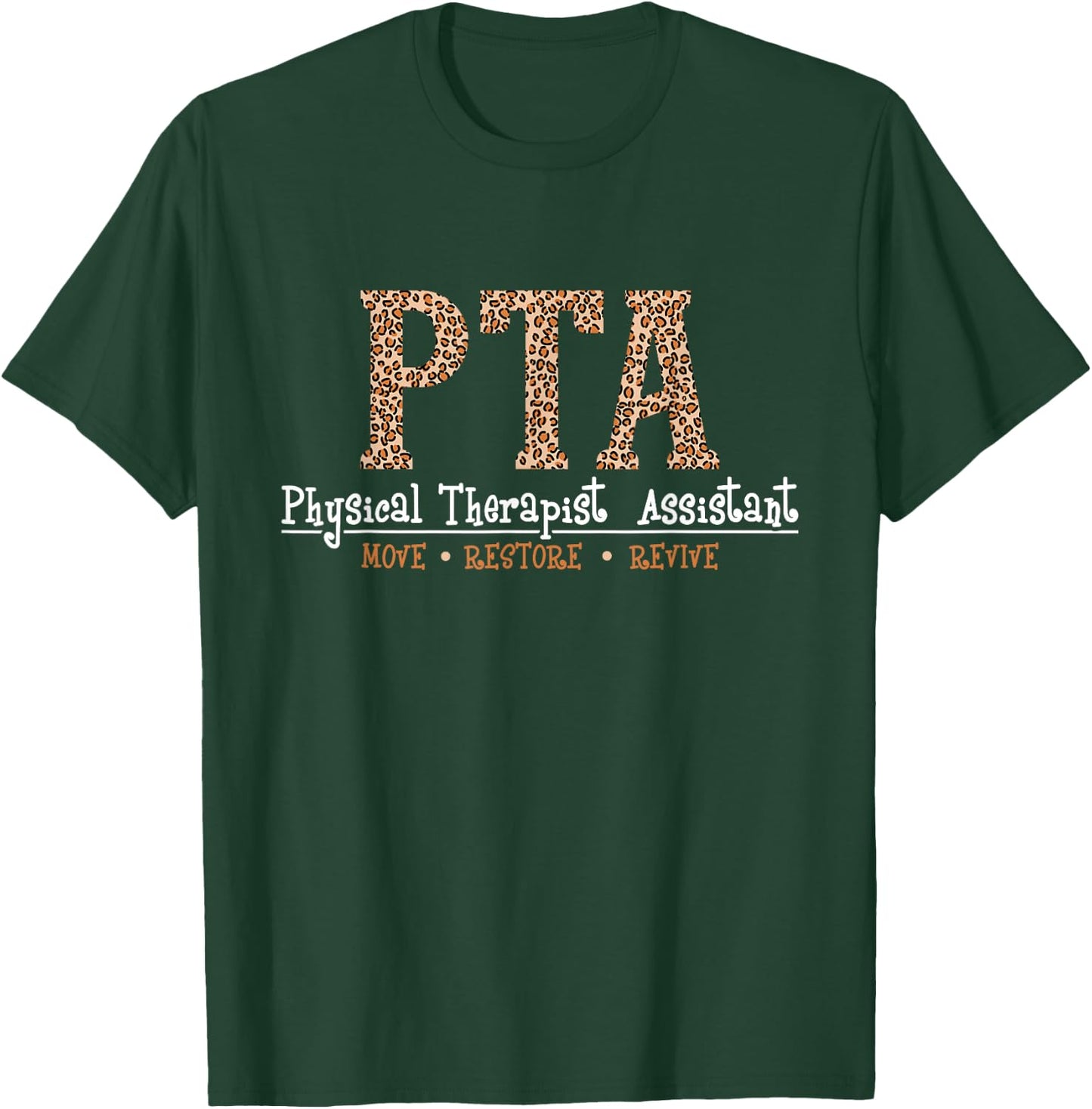 Funny Physical Theraphy Shirts - Men's Black Cotton Polyester - Short Sleeve - Small - Classic Fit - Novelty Design - Physical Therapist Assistant - Move Restore Revive T-Shirt - T-Shirt | Forest