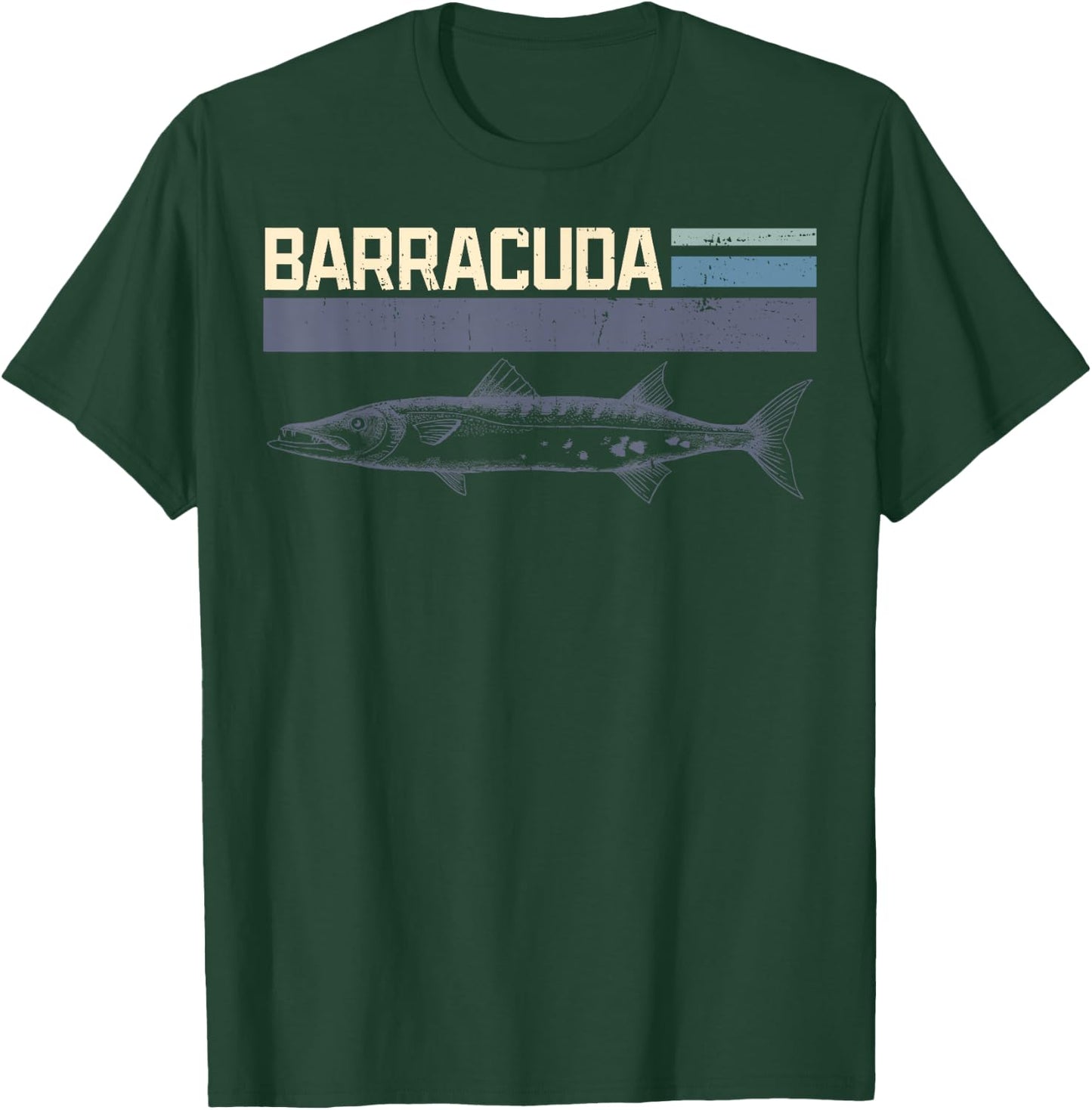 Great Barracuda Cuda Fishing Wildlife Saltwater Fish Art T-Shirt - T-Shirt | Forest