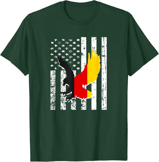 German Flag Eagle Vintage American Flag T-Shirt - T-Shirt | Forest
