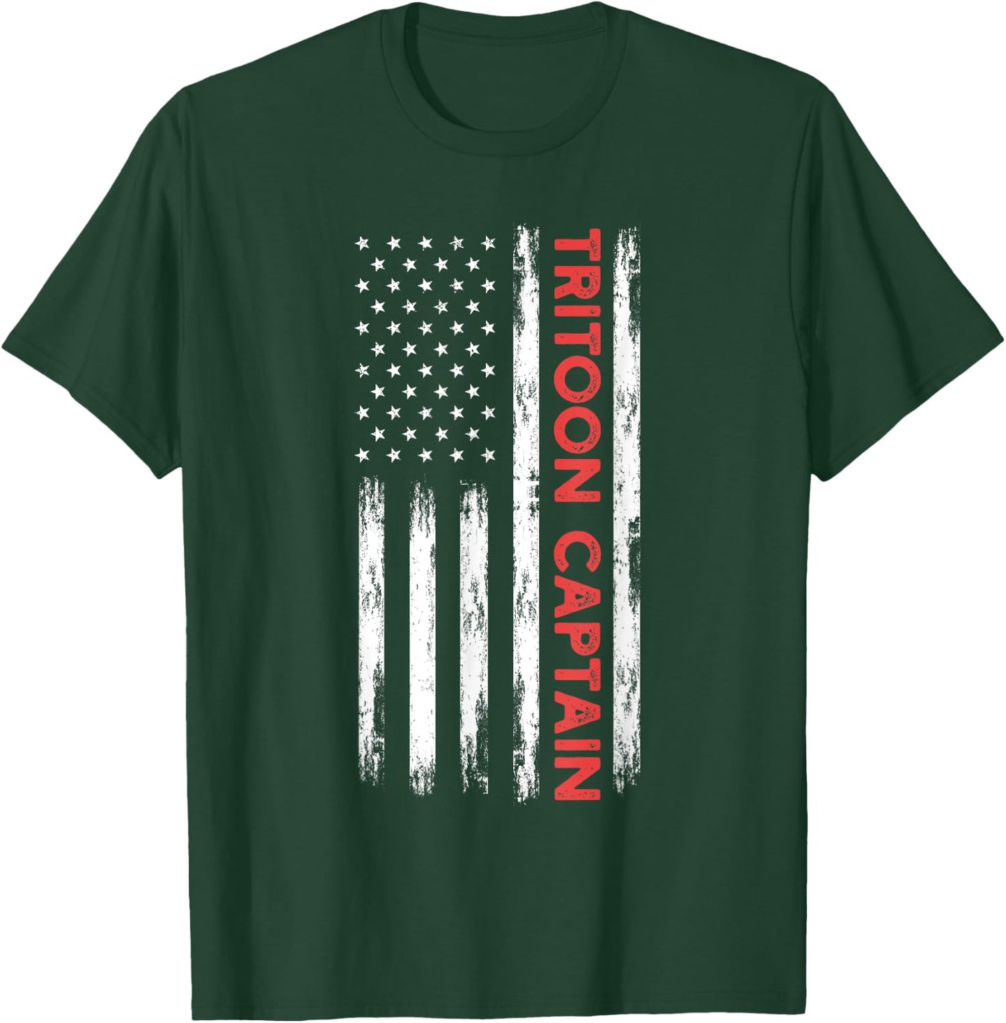 Tritoon Captain Patriotic Boat Captain And Boating Lover T-Shirt - T-Shirt | Forest
