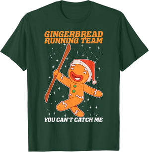 Gingerbread Running Team Christmas Cookie Funny Baking Xmas T-Shirt - T-Shirt | Forest