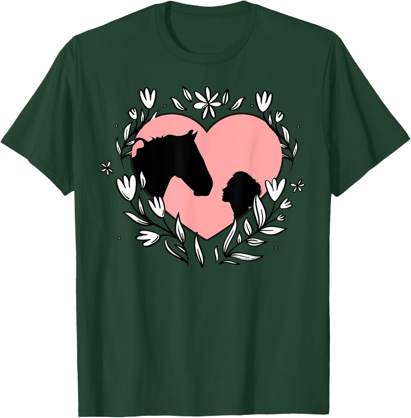 Pretty Horse and Heart for Girls and Women Who Love Horses T-Shirt - T-Shirt | Forest