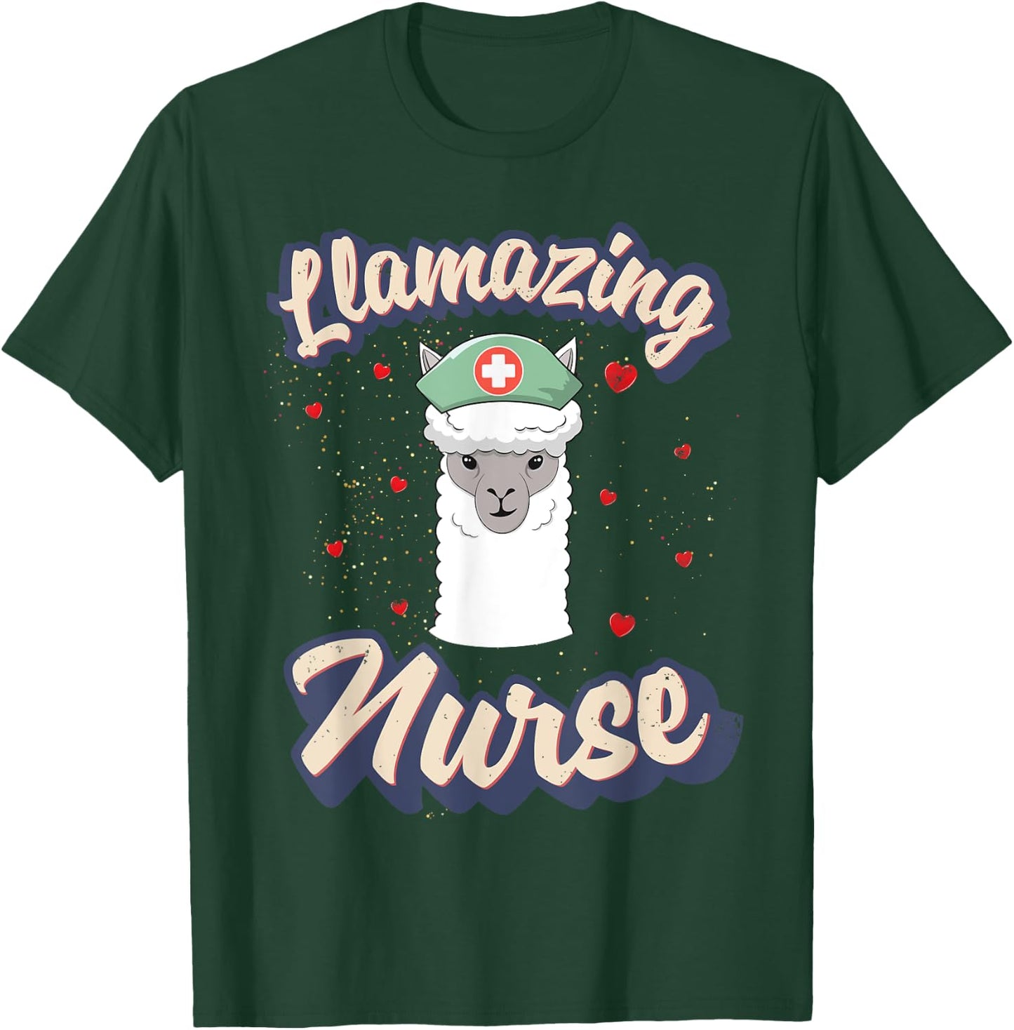 Retro Nurse Shirt Llamazing Nurse Funny Llama Nurse T-Shirt - T-Shirt | Forest