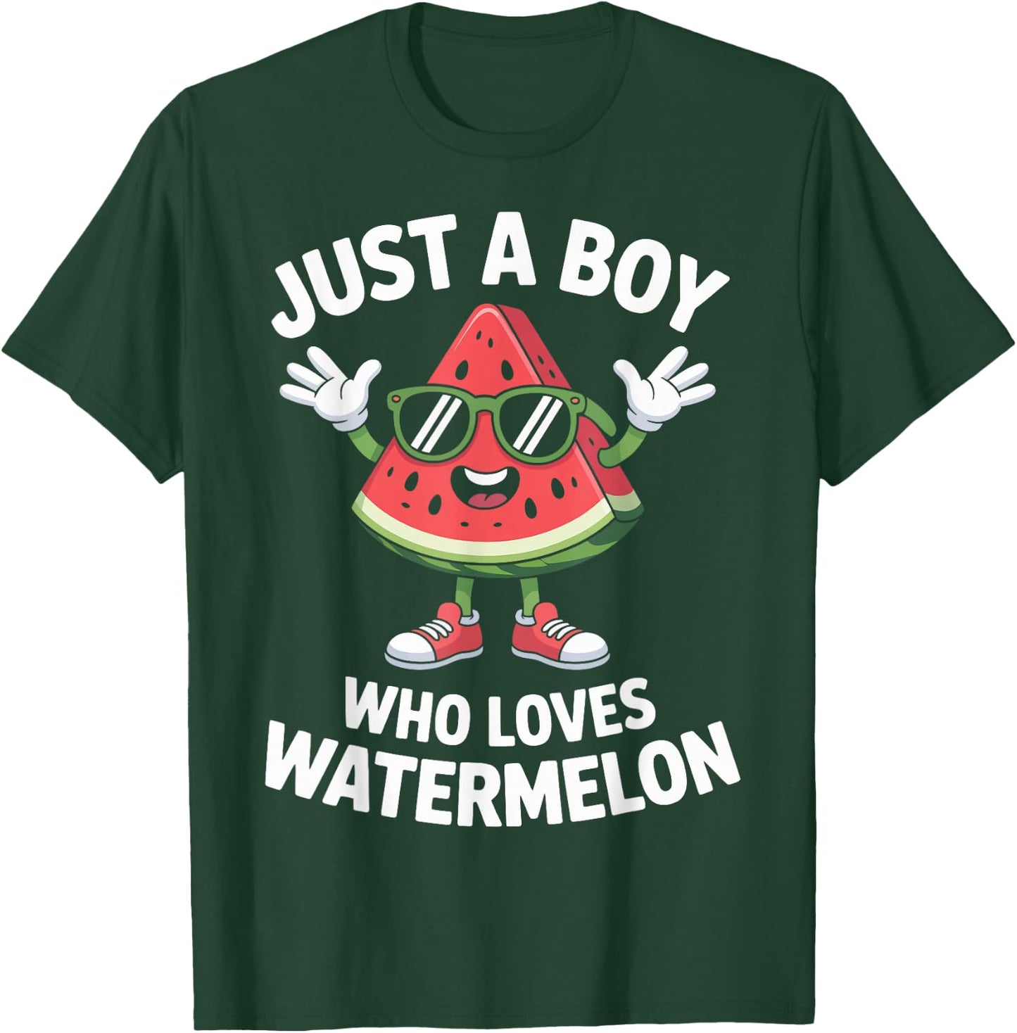 Just a Boy Who Loves Watermelon Funny Summer Fruit T-Shirt - T-Shirt | Forest