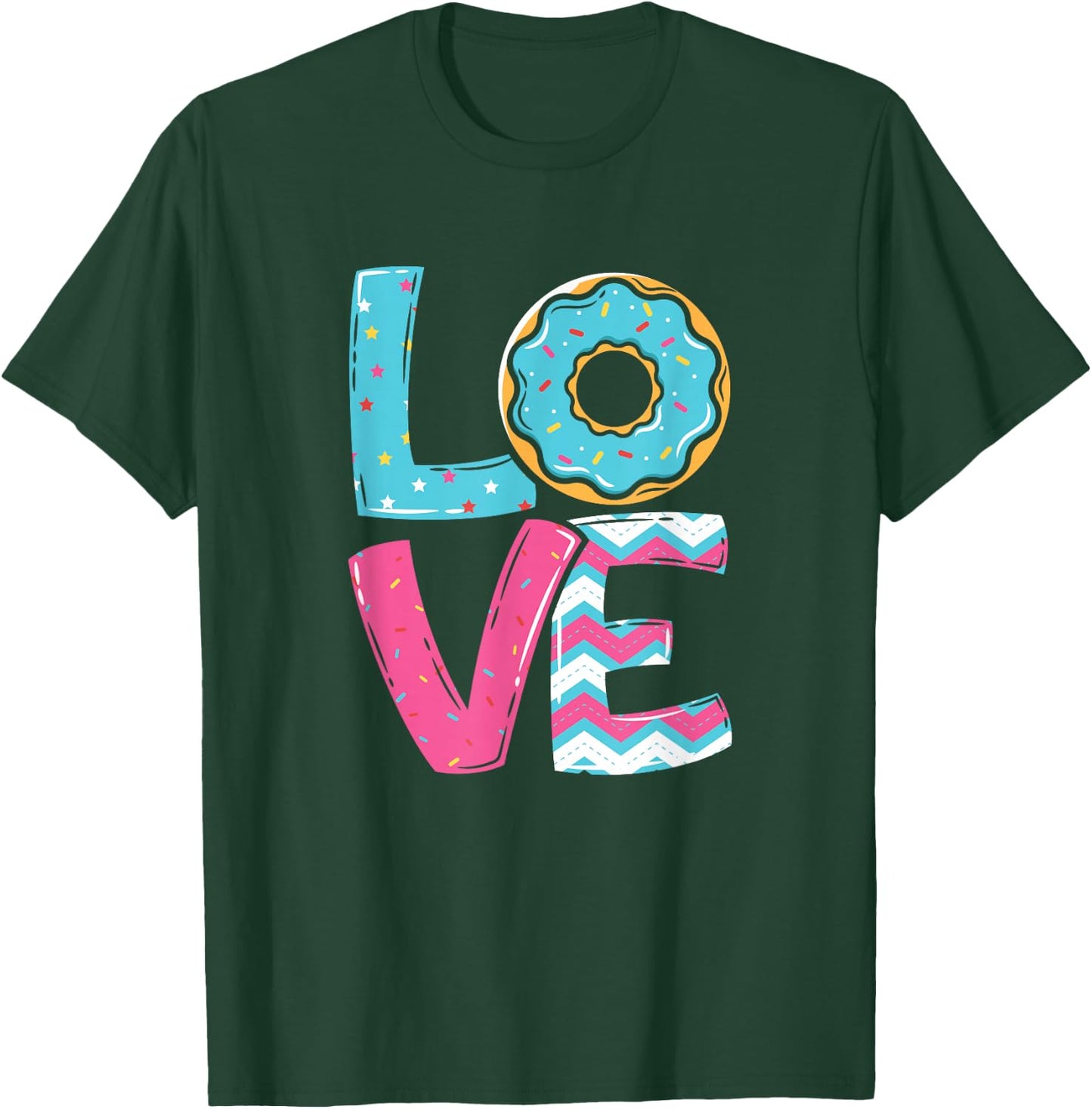 Donut Sprinkles Doughnut Fried Dough Sweet Snack Dessert T-Shirt - T-Shirt | Forest