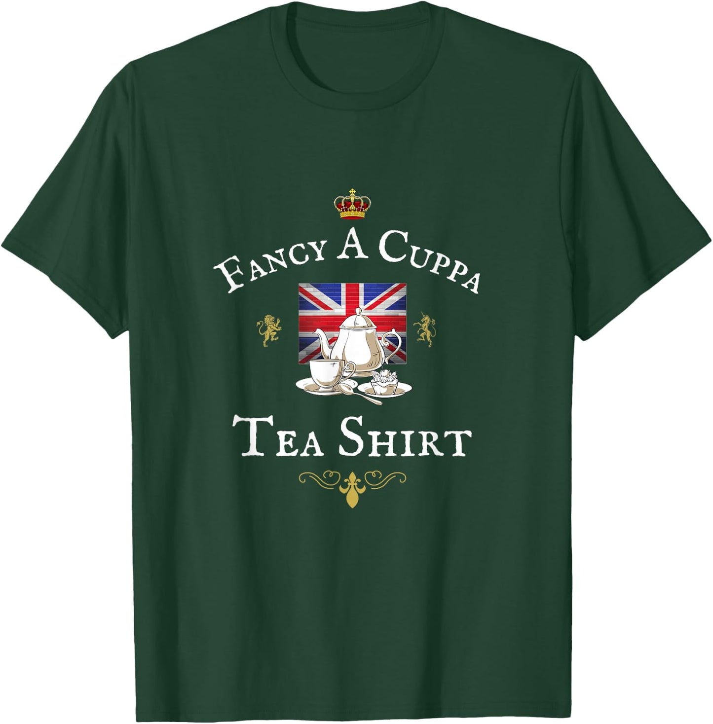 Fancy a Cuppa Tea, Funny British Proud Uk Union Jack Flag T-Shirt - T-Shirt | Forest