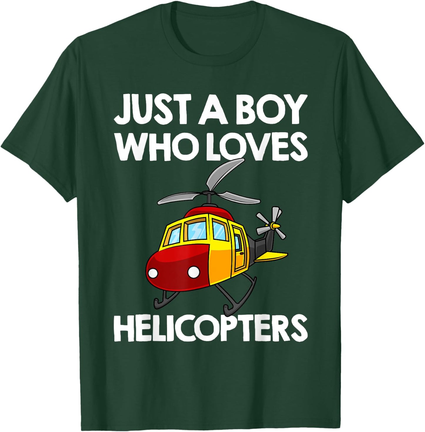 Funny Helicopter Gift Boys Toddler Kids Men Pilot Aviator T-Shirt - T-Shirt | Forest