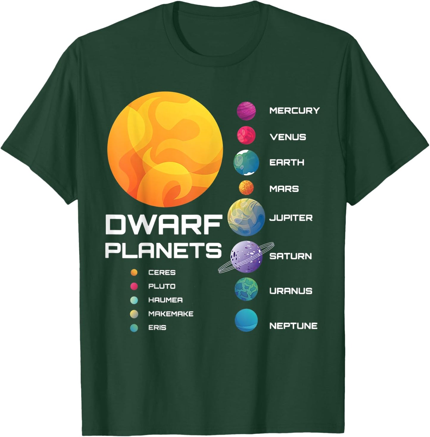 Solar System Dwarf Planets Space Astronaut T-Shirt - T-Shirt | Forest