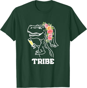 Y0Zq Dinosaur Tribe Bridal Tribe Bridesmaids Bachelorette T-Shirt - T-Shirt | Forest