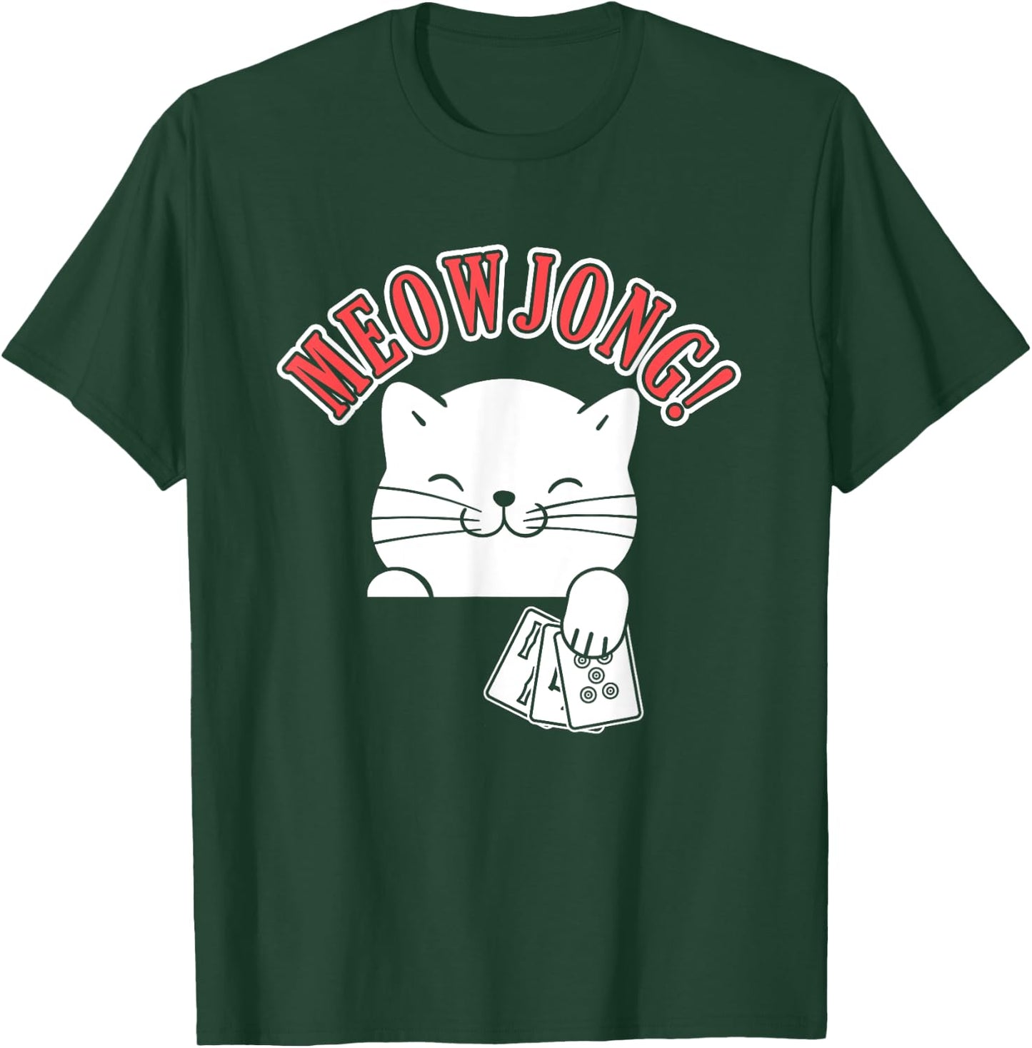 Mahjong Cat Player China Board Game Mah-Jongg Solitaire Men Women T-Shirt - T-Shirt | Forest