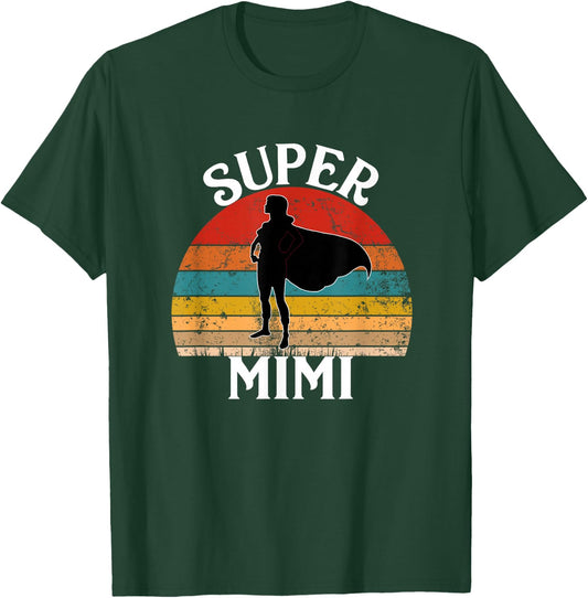 Super Mimi Grandma Funny Vintage Woman Hero T-Shirt - T-Shirt | Forest