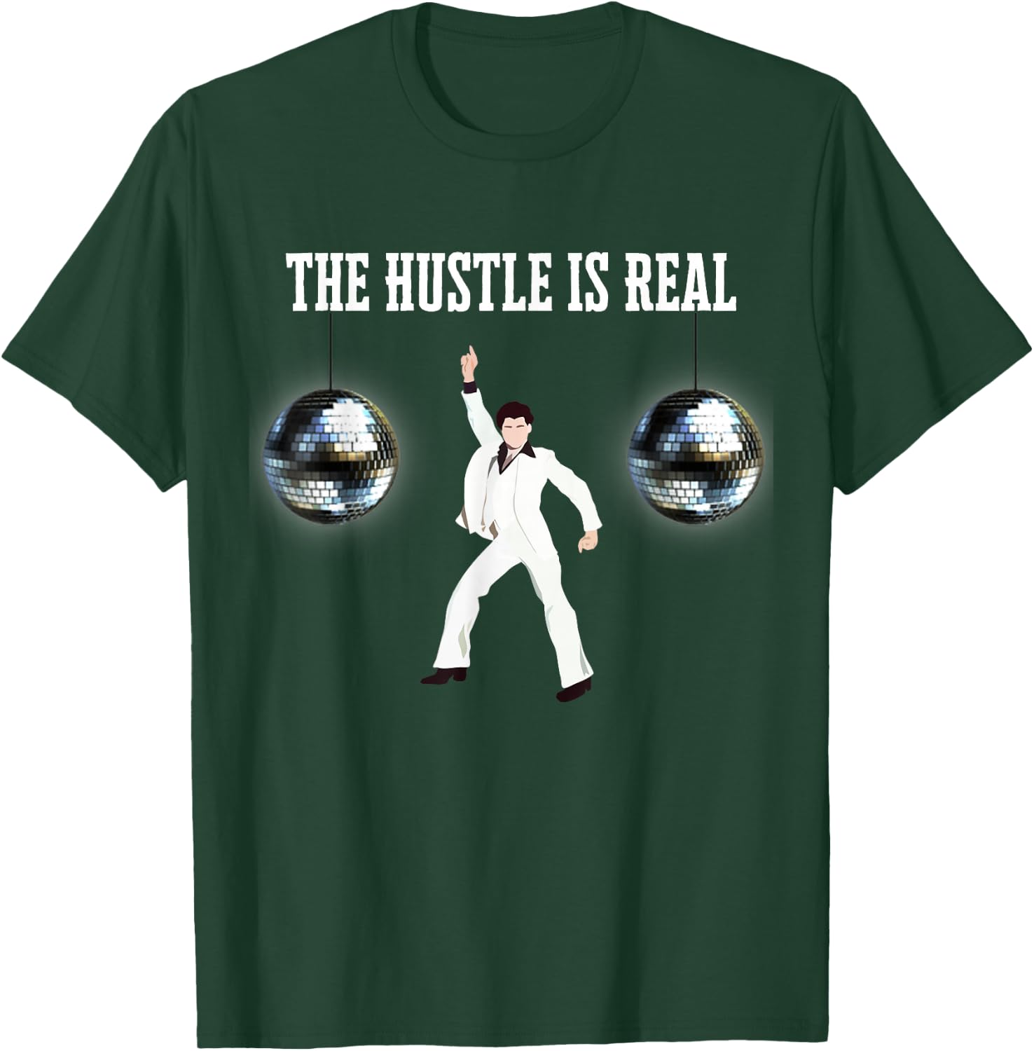 Funny Disco Ball The Hustle is Real 70s T-Shirt - T-Shirt | Forest