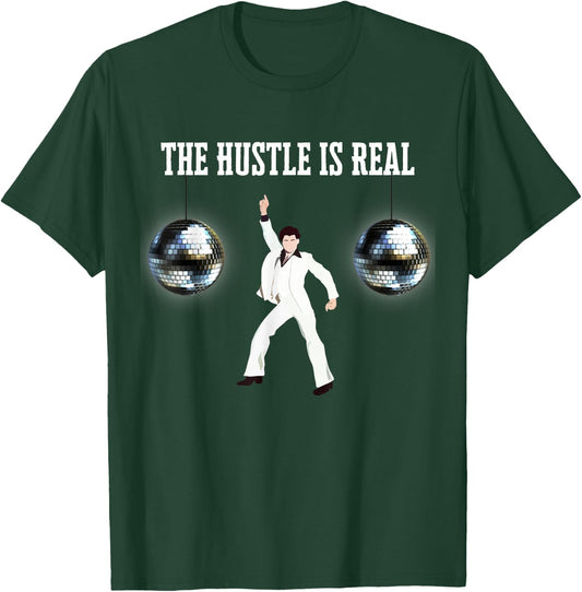 Funny Disco Ball The Hustle is Real 70s T-Shirt - T-Shirt | Forest