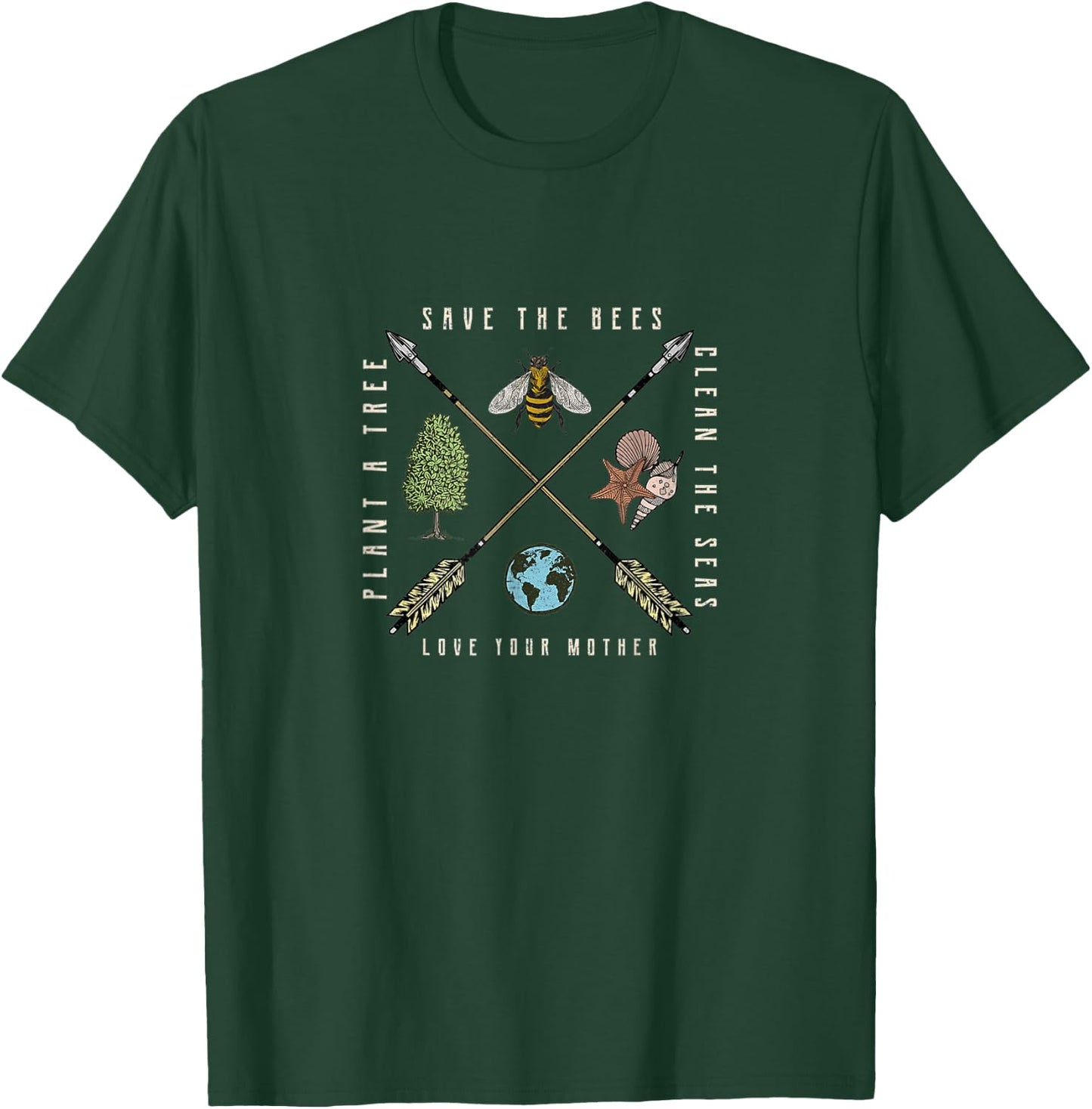 Earth Day Save Bees, Plant Tree Environmental Science T-Shirt - T-Shirt | Forest