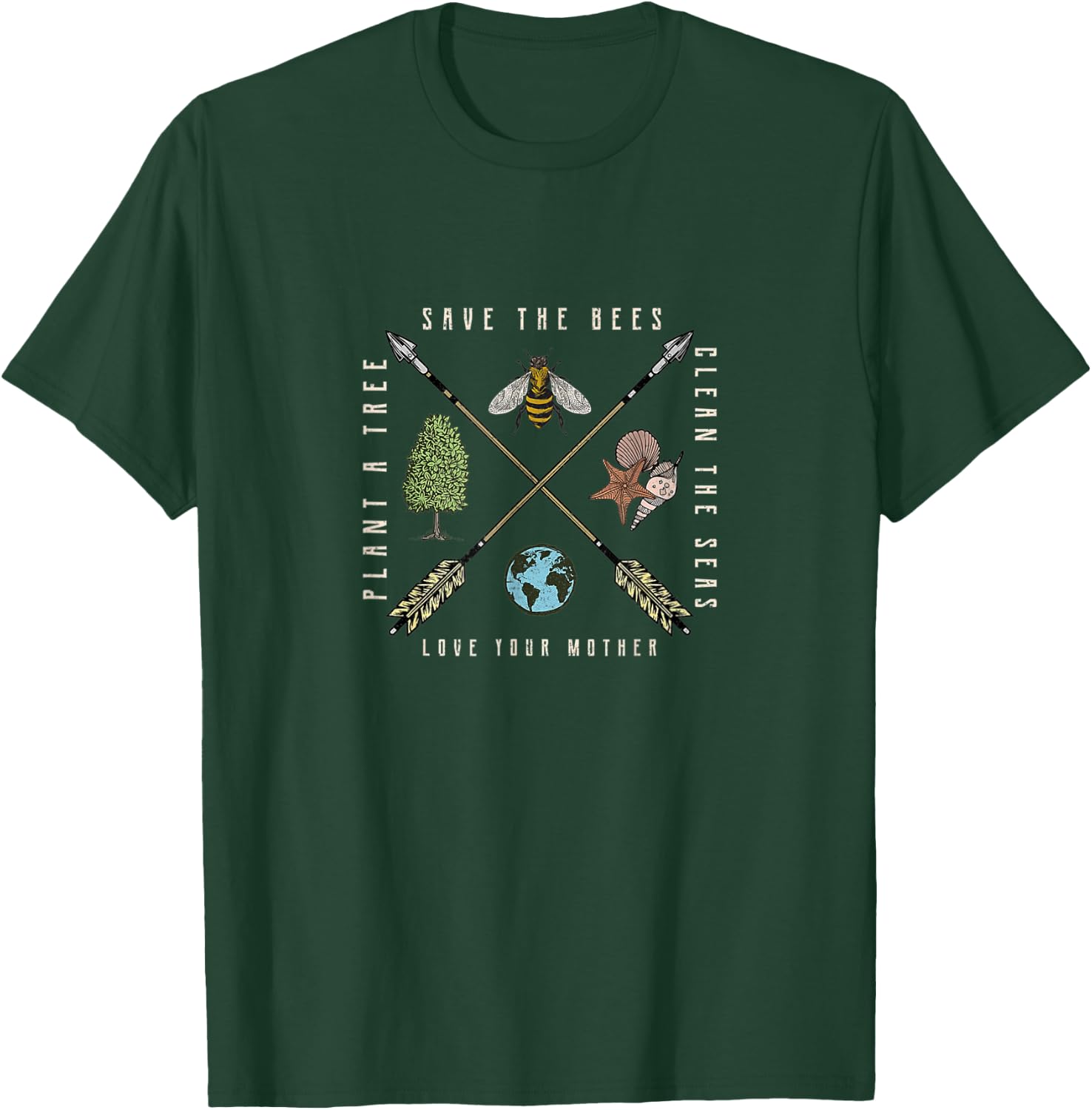 Earth Day Save Bees, Plant Tree Environmental Science T-Shirt - T-Shirt | Forest
