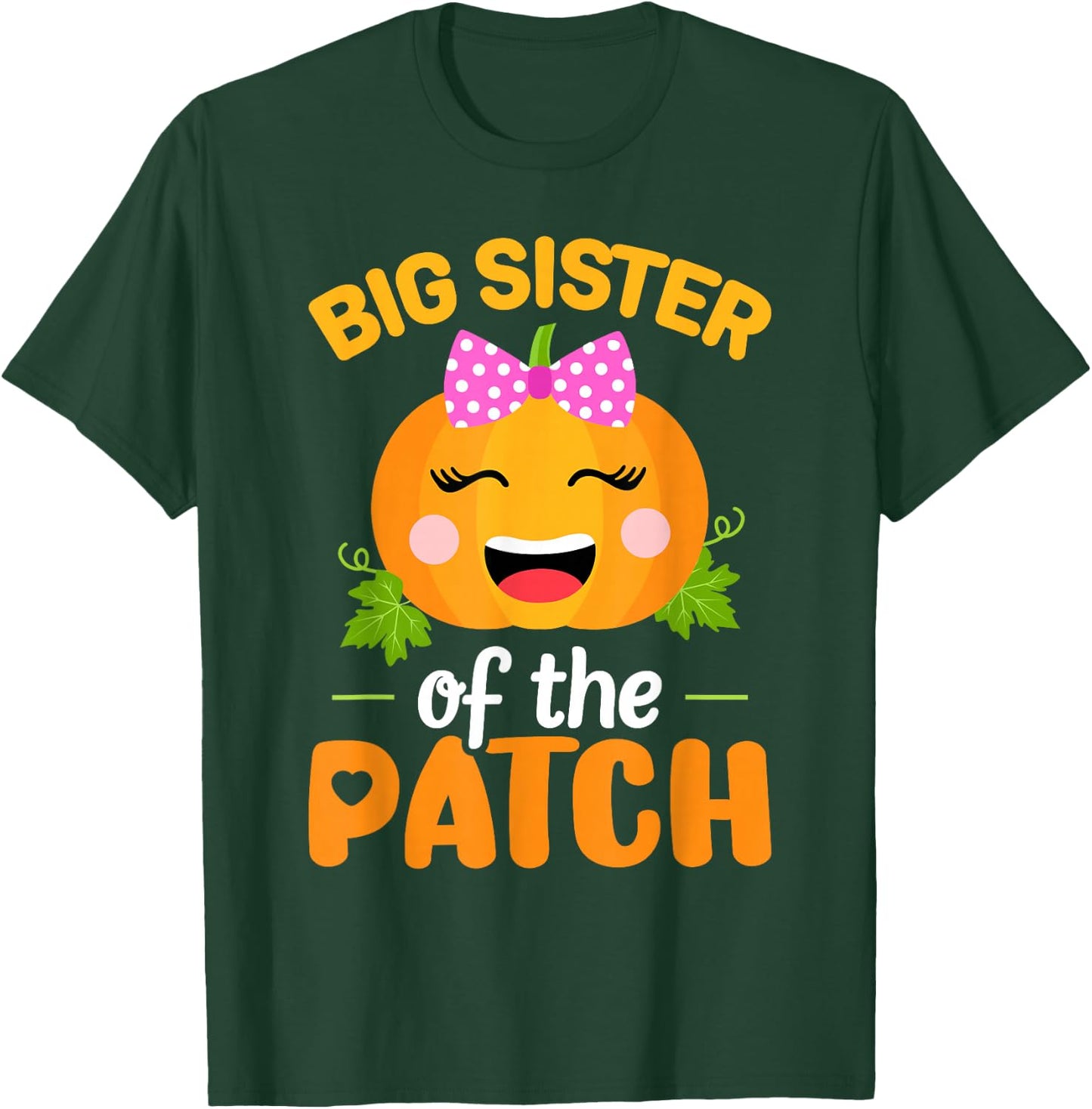 Big Sister of The Patch Pumpkin Halloween Family Matching T-Shirt - T-Shirt | Forest