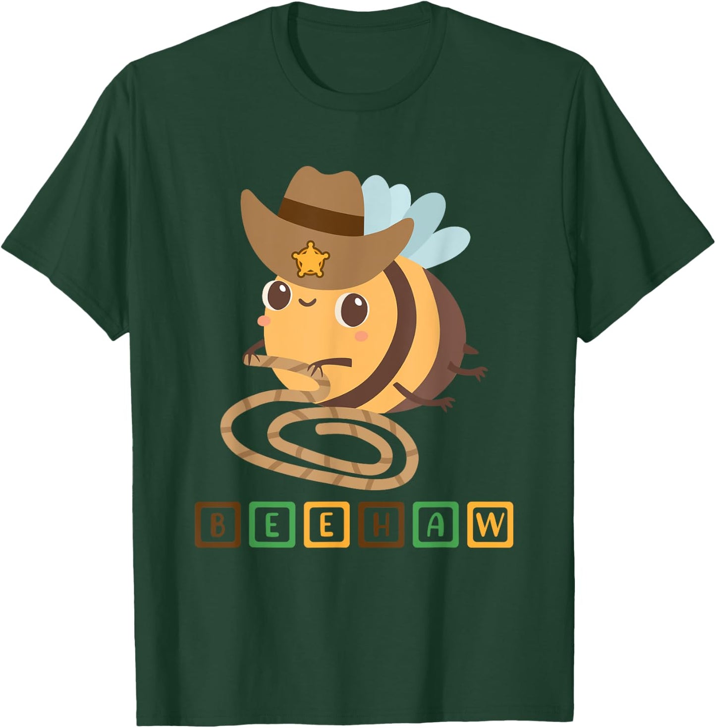 Funny Beehaw Cowboy Bee Lover Western Country Cowgirl Design T-Shirt - T-Shirt | Forest