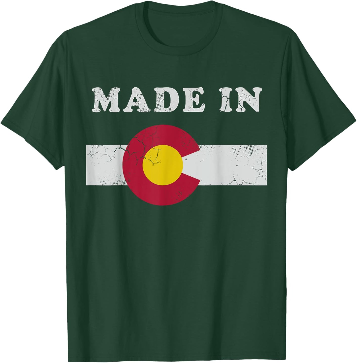 Made In Colorado Retro Flag Gift T-Shirt - T-Shirt | Forest