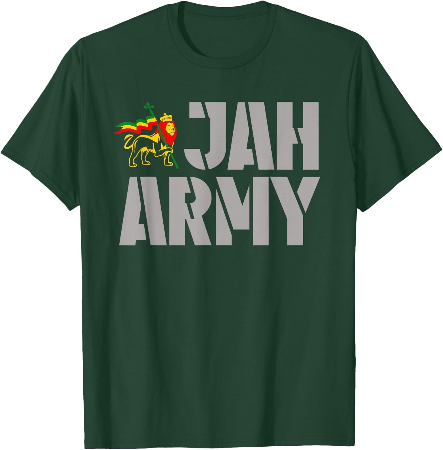 Men Women Rasta Jah Army Jamaica Rasta Reggae T-Shirt - T-Shirt | Forest