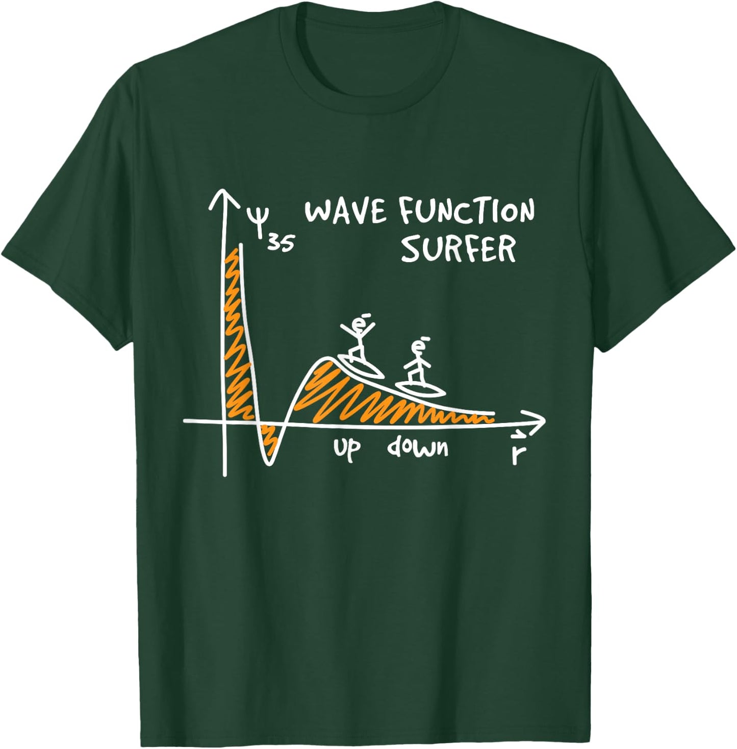 Wave Function Surfer Science Lovers Funny Physics T-Shirt - T-Shirt | Forest