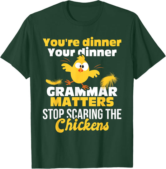 Grammar Matters - Grammar Police English Teacher Grammarian Women Girls Kids T-Shirt - T-Shirt | Forest