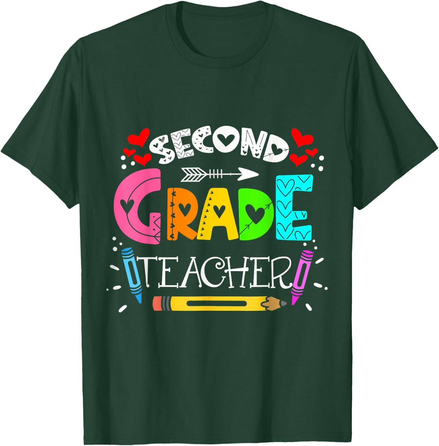 team 2nd grade teacher, Funny second grade teacher T-Shirt - T-Shirt | Forest