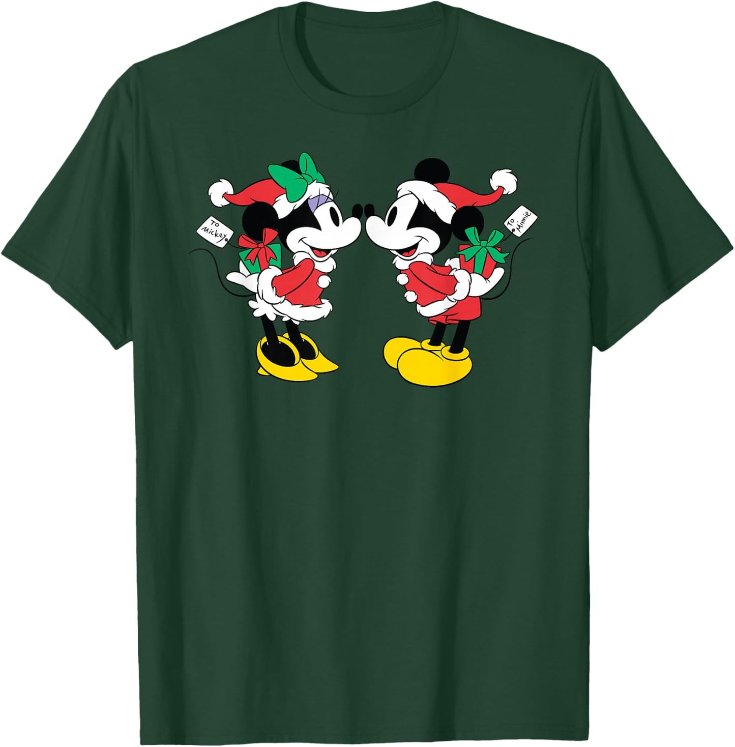 Disney - Christmas Mickey and Minnie Kiss T-Shirt - T-Shirt | Forest