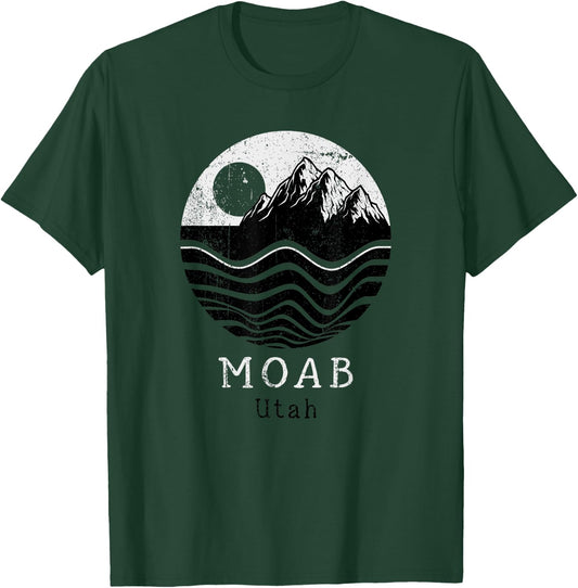 Moab Vintage Mountains Hiking Camping Utah Retro T-Shirt - T-Shirt | Forest
