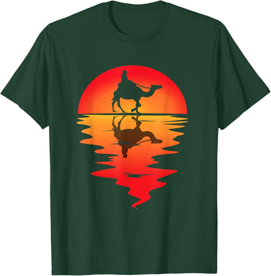 Camel Vintage Sunset Camel Ride Arabian Camel Animal T-Shirt - T-Shirt | Forest