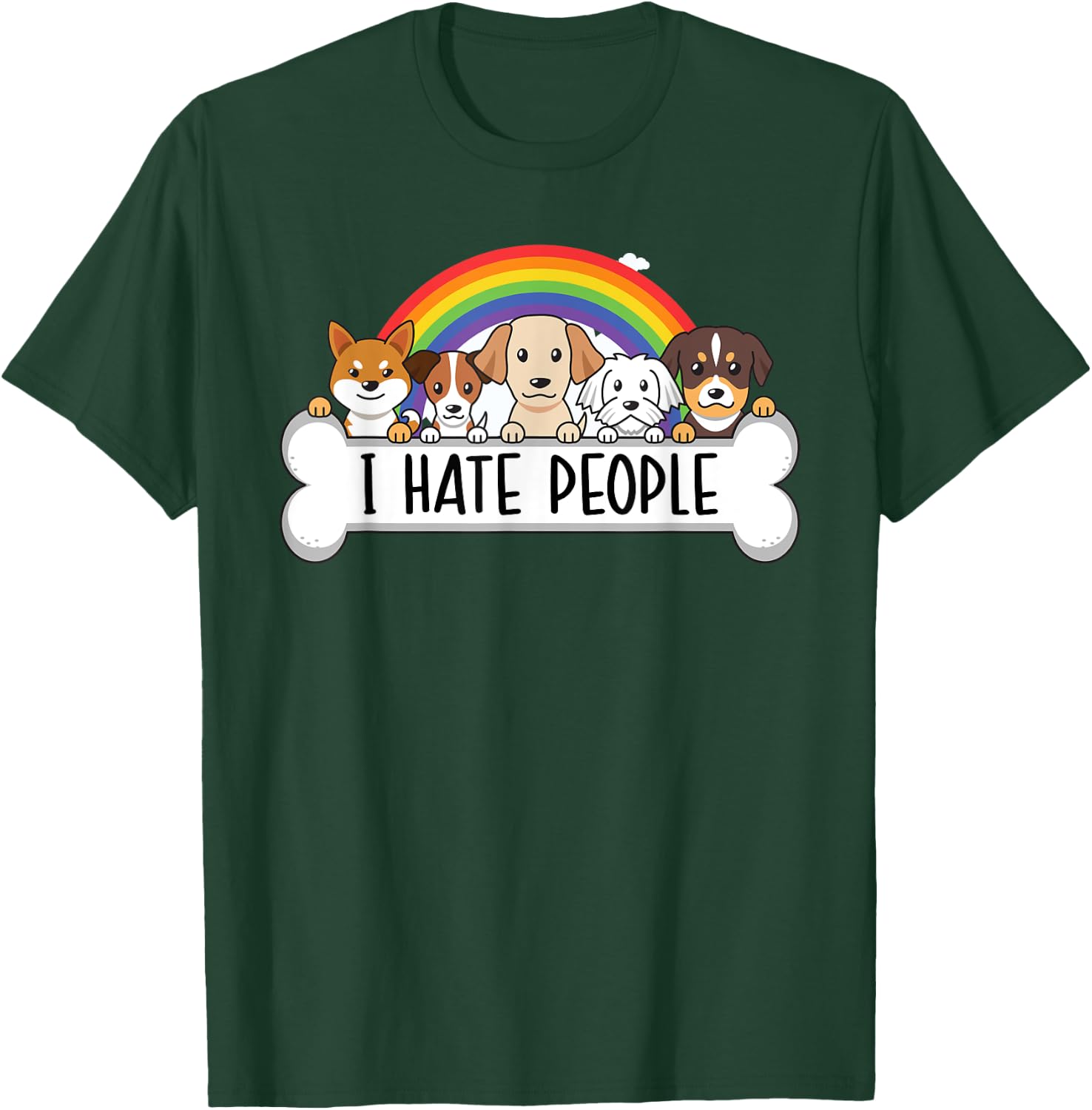 Cute Dog - I Hate People Women T-Shirt - T-Shirt | Forest