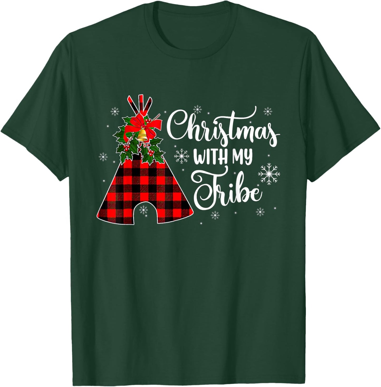 Christmas With My Tribe Buffalo Plaid Family Pajama T-Shirt - T-Shirt | Forest