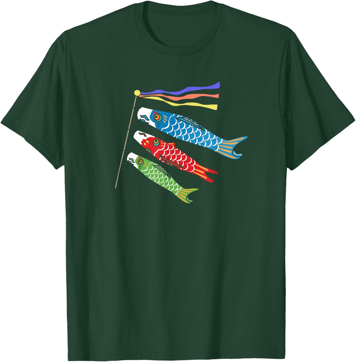 Japanese Carp Koi Koinobori Flag Childrens Day Kodomonohi T-Shirt - T-Shirt | Forest
