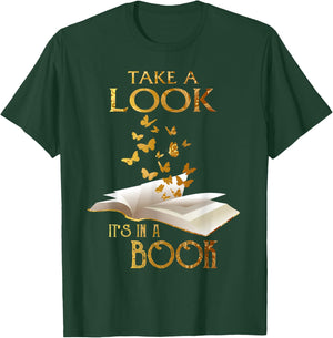 Reading Take A Look It's In A Book Butterflies Books Reader T-Shirt - T-Shirt | Forest
