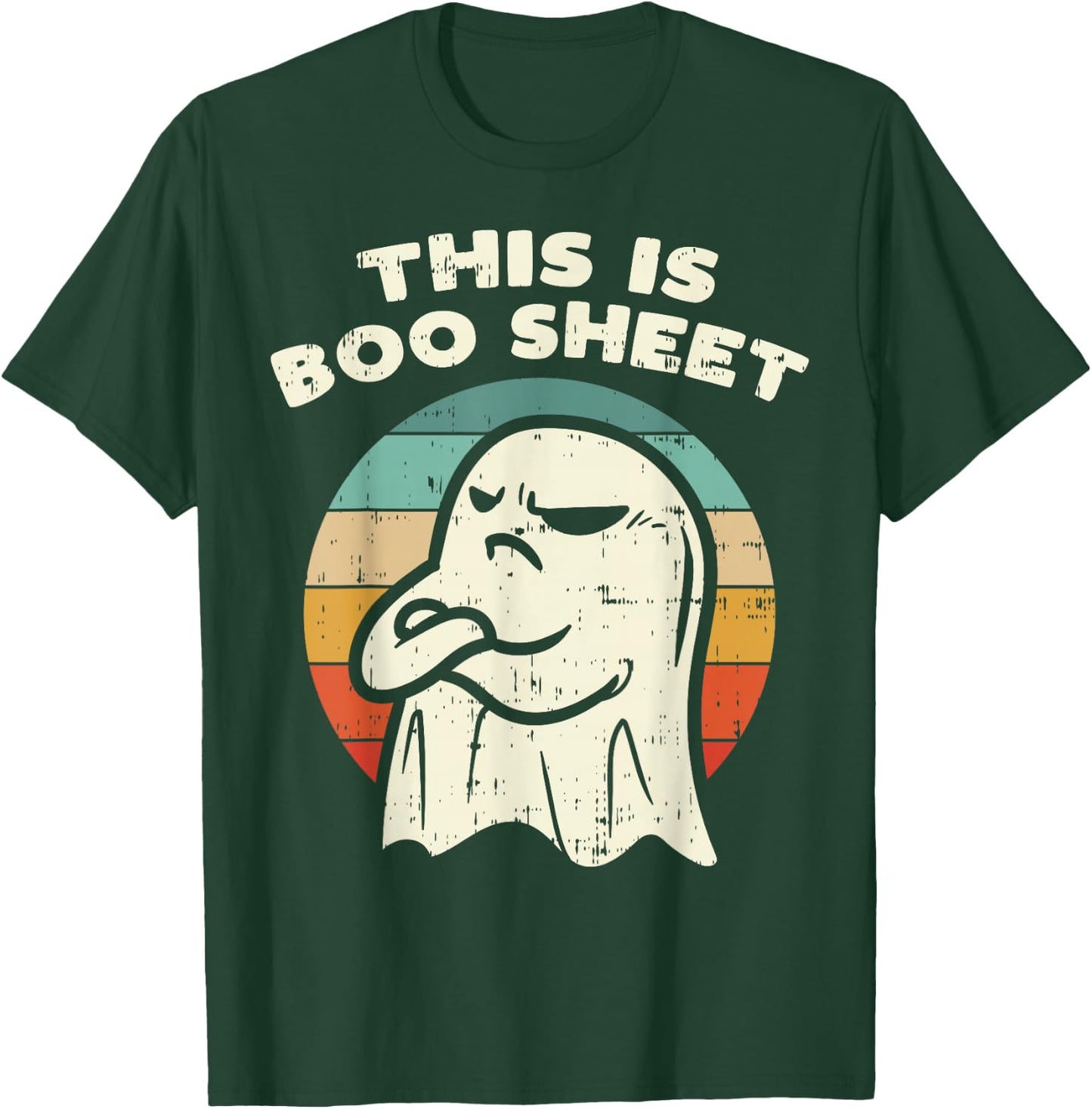 This Is Boo Sheet Ghost Retro Halloween Costume Men Women T-Shirt - T-Shirt | Forest