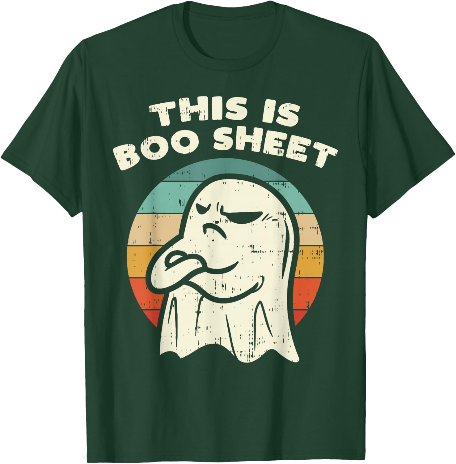 This Is Boo Sheet Ghost Retro Halloween Costume Men Women T-Shirt - T-Shirt | Forest