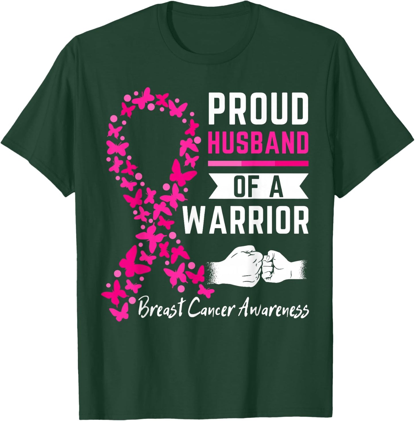 Proud husband of a warrior Wife Breast cancer awareness T-Shirt - T-Shirt | Forest