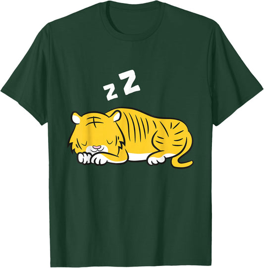 Sleeping Tiger Tiger Pajama Cute Tiger T-Shirt - T-Shirt | Forest