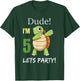 Cute kids Dude I am 5 turtle dabbing 5th birthday T-Shirt - T-Shirt | Forest
