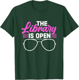 The library is open T-Shirt - T-Shirt | Forest