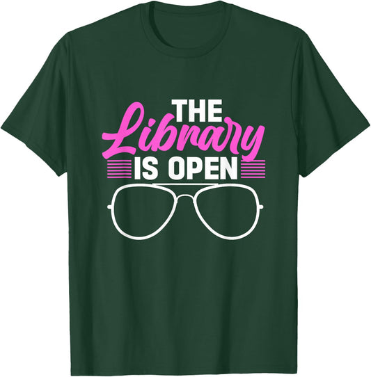 The library is open T-Shirt - T-Shirt | Forest