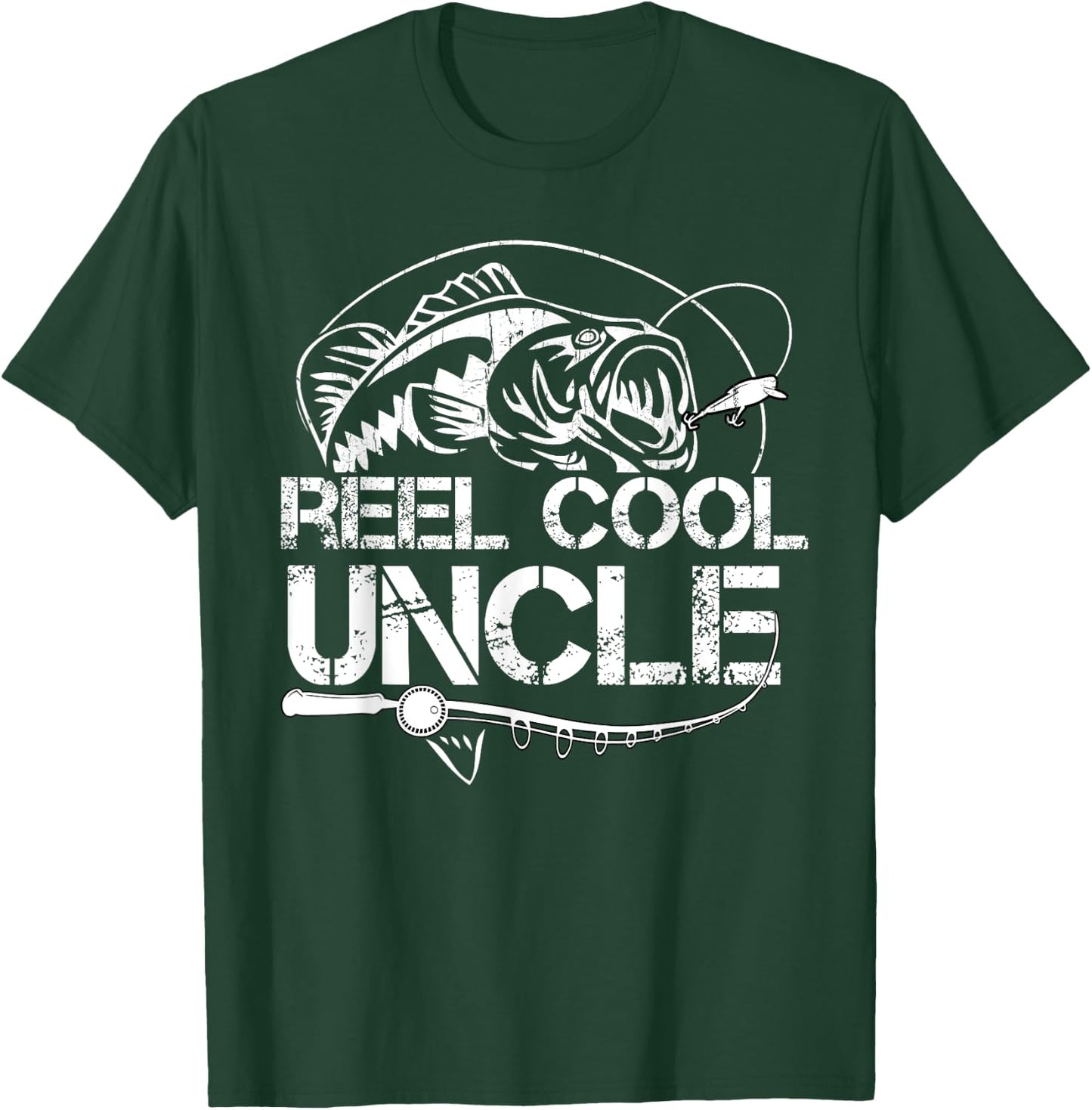 Reel Cool Uncle Fishing Daddy Fathers Day Dad Gifts T-Shirt - T-Shirt | Forest